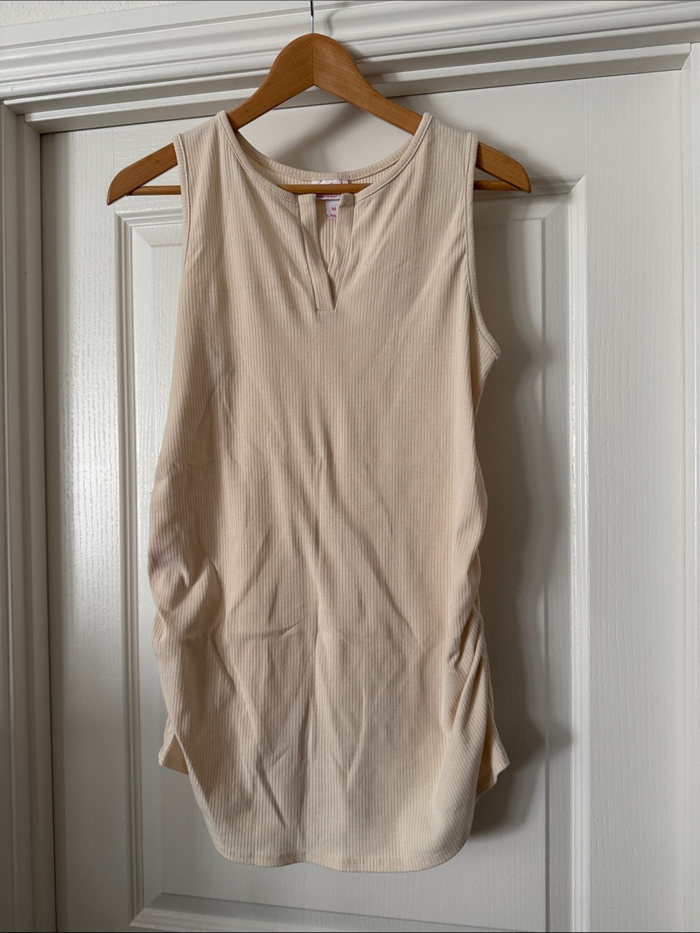 Isabel Maternity by Ingrid & Isabel Ribbed Tank Top in Light Beige